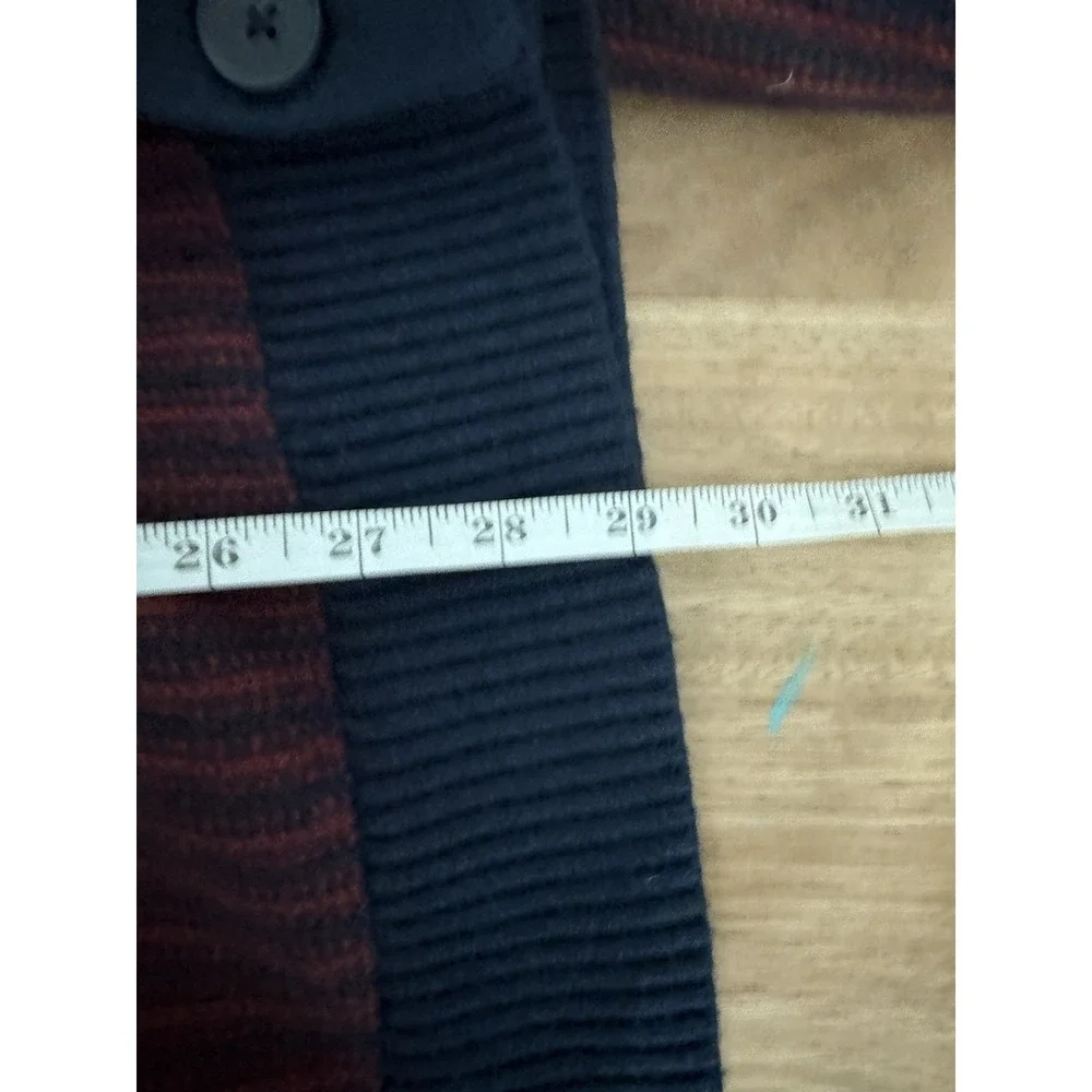 Goodfellow & Co Grandpa Core Cardigan Sweater Men's L NWT Rib Knit Navy Red